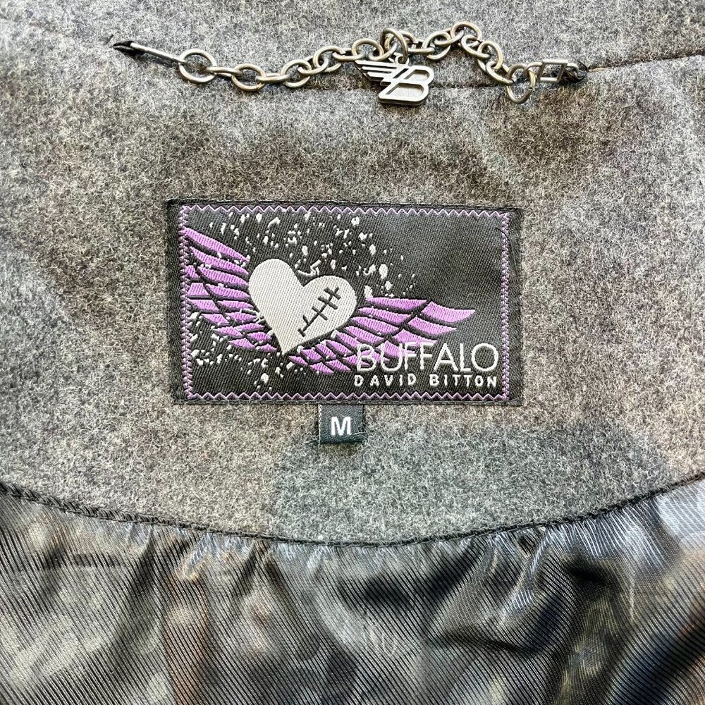Buffalo David Bitton Military style Grey Peacoat Size M - Picture 6 of 11